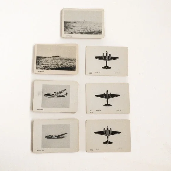 Vintage WWII Japanese Aircraft Ship Recognition Cards 1944 US Navy Bureau Aerona